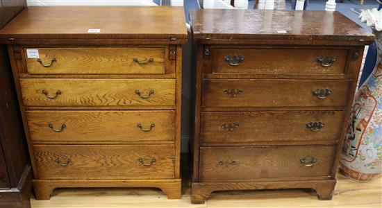 A pair of oak bachelors chests, W.65cm